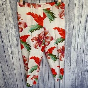 Calypso St. Barth Melindia Floral Linen Pants, LG